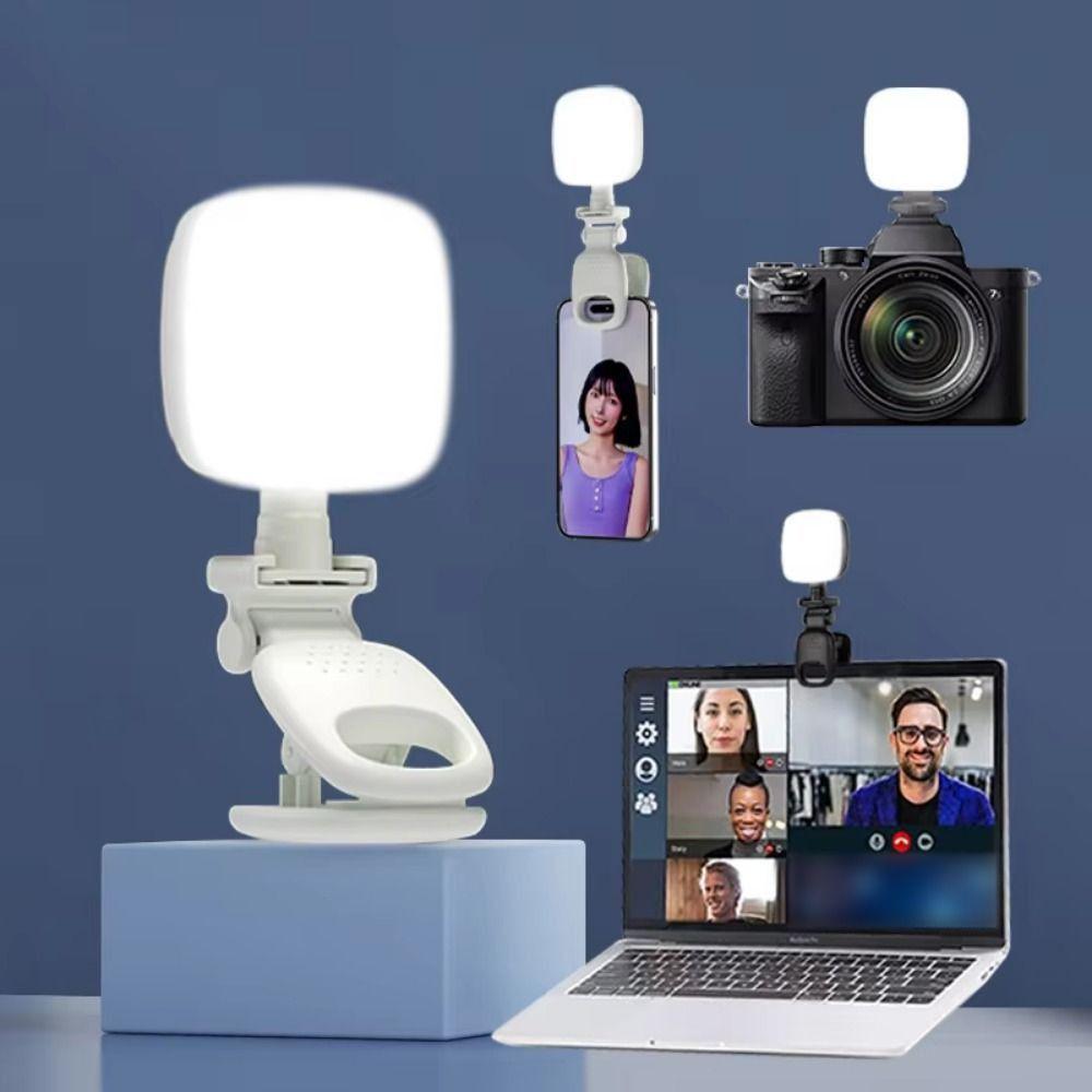Clip on Portable LED Selfie Light Adjustable Brightness Mini LED Flashes Video Editing