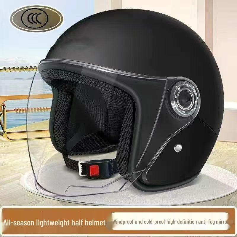 GB Certified All-Season Electric Bicycle Helmet for Men & Women, Winter Warmth, Half Helmet, Motorcycle Safety.