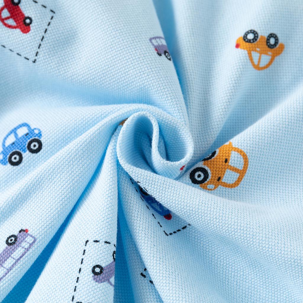 Boys Printed Polo Shirt Short Sleeve Collared T Shirt Casual Summer Fashion Top Clothing for Toddler and Kids