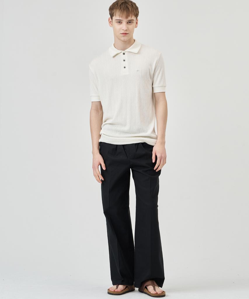 A Bon Teal Pintuck Wide Pants White