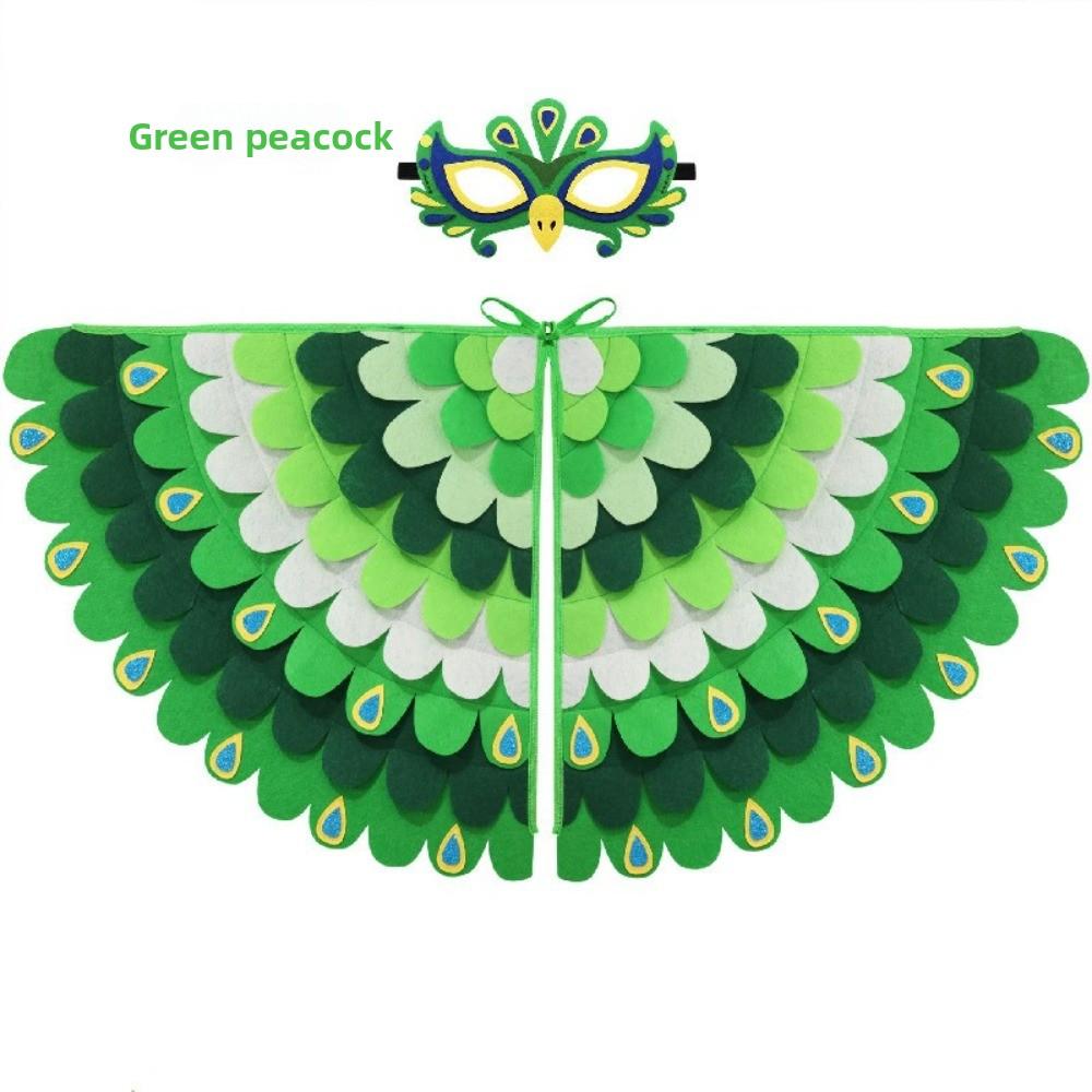 Bird Wings Halloween Cloak with Mask Robe Cape Mask Set Cute Halloween Children Costume  Party