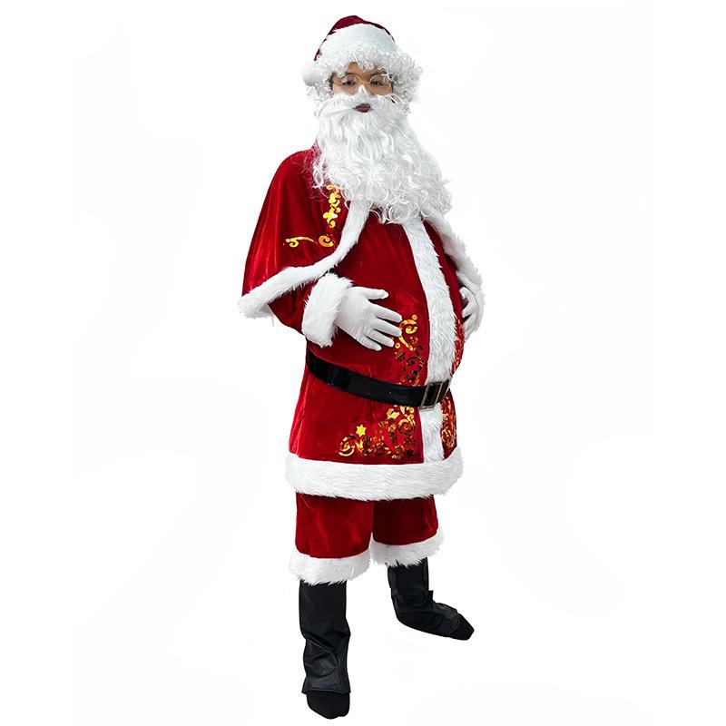 Neuer Weihnachtsmann-Anzug Bühnenauftrittskleidung, Paaranzug 6XL Weihnachts-Übergrößenkleidung