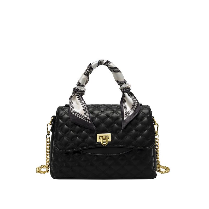 

2025 Diamond Lattice Large Capacity Lock Buckle Tote Handbag - Women s Shoulder & Crossbody Bag чорний