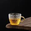 Hey LiLac 100ml Fish Scale Pattern Lead-free Borosilicate Heat-Resistant Glass Handle Cup