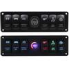 6 Gang Toggle Rocker Switch Panel Colorful LED Voltmeter for RV Car Marine Boat