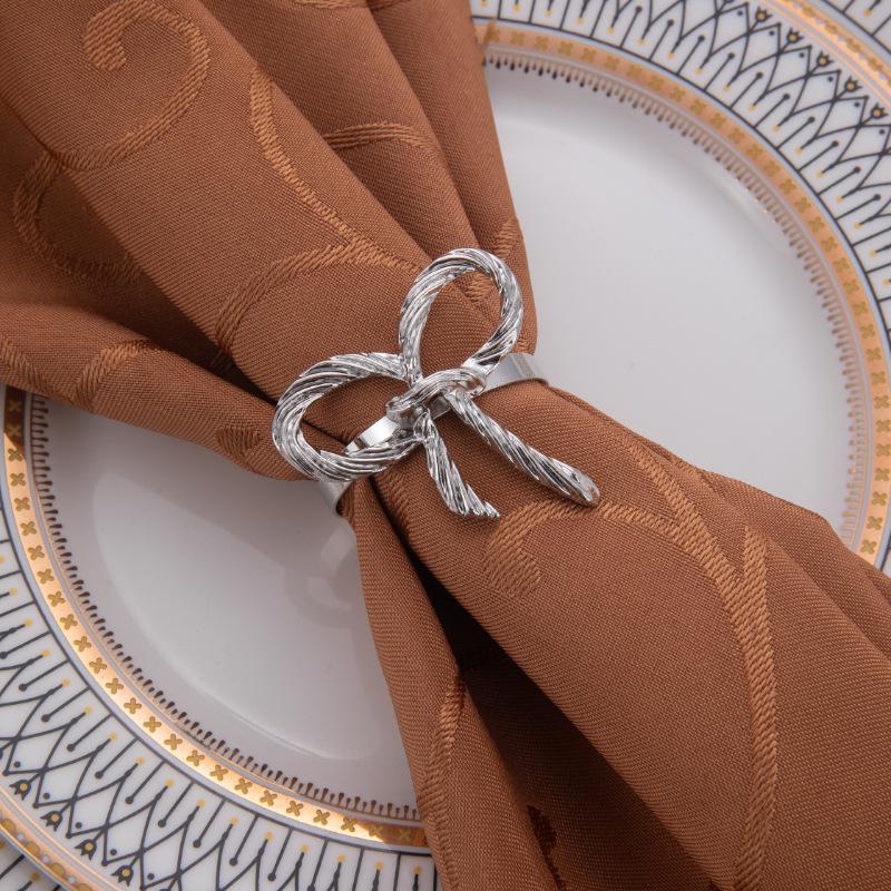 Elegant Gold Bow Tie Napkin Ring - Chic Wedding Table Accessory