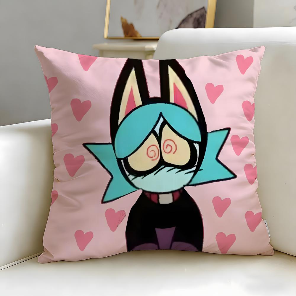 Beliebte Cartoon-Kissenhülle PSYCHO CUTIES – Weich & Leicht zu waschen – Vielseitig für Sofa, Bett, Reise und Büro