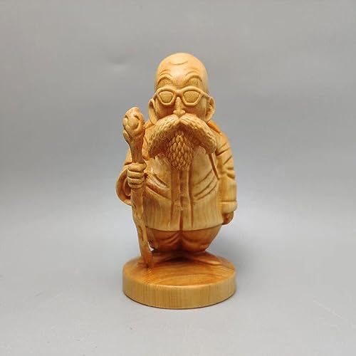 

Mini Roshi-Sennin Natural Wood Figure/Collector s Doll, Wooden Sculpture, Ornament (7cm H x 4.5cm W x 4cm D)