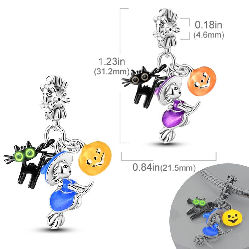 New Copper Halloween Skull Pumpkin Charm Bead Fit Original Pendant Bracelet Diy Halloween Holiday Decoration Souvenirs