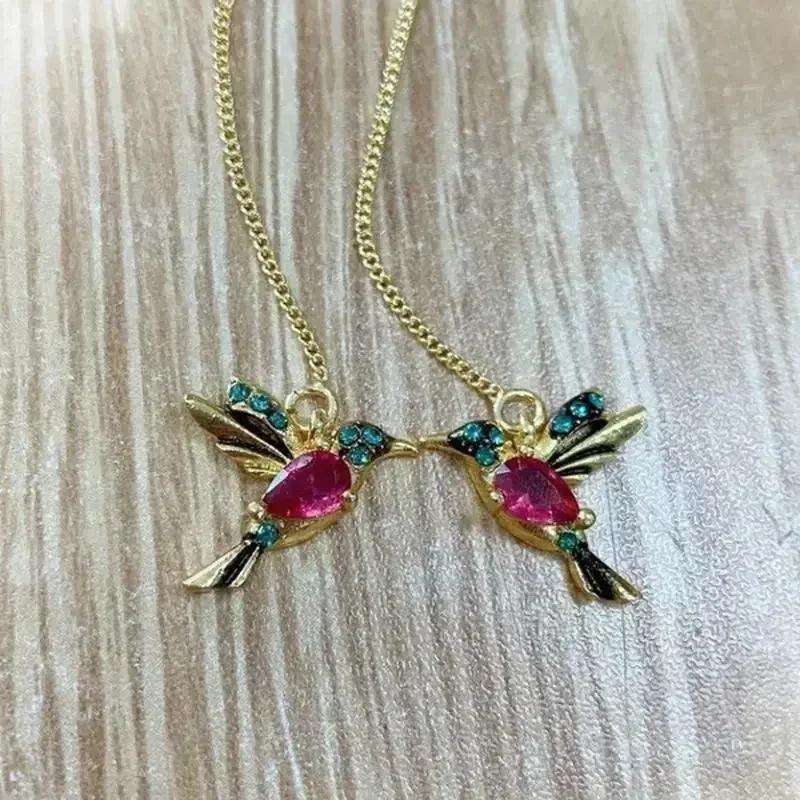 Spreading Wings Bird Earrings Popular European and American Hummingbird Crystal Earline Earrings Creative Gifts Fashion Jewelry