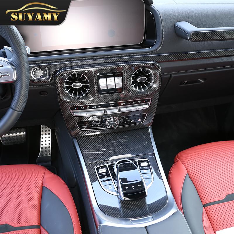 For Mercedes-Benz G-Class 2019-2020 Interior Exterior Decoration Accessories W463 G350 G500 Real Carbon Fiber Protection Sticker