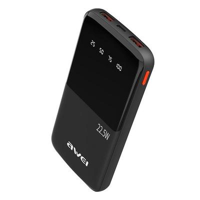 Awei Powerbank P10K 10000 mAh 22.5W Μαύρο/Black