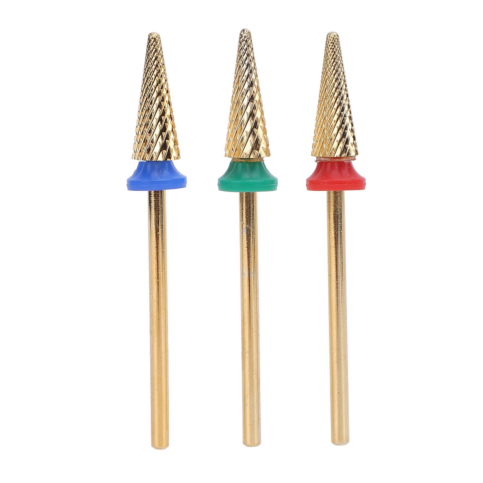 

3 шт. Насадки для сверления ногтей из вольфрамовой стали, шлифовальные головки для маникюра и полировки ногтей