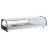 VEVOR Sushi Display Case Refrigerator, 52L Commercial Sushi Case, 5-Pan Countertop Showcase with Curved Glass, LED Lighting