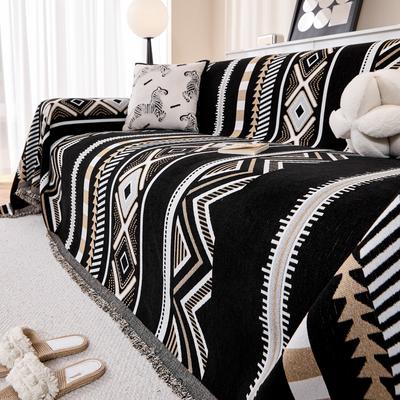 Housse de Canapé Chenille Style Ethnique Couverture Complète Antidérapante Protecteur de Canapé Universel Couverture de Camping pour Canapé Tapis de Canapé Quilt