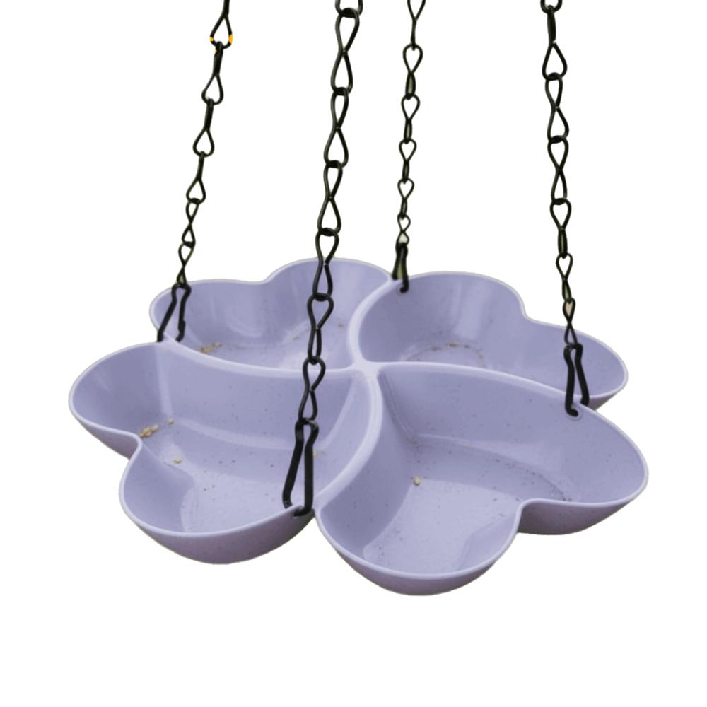 Flower Shaped Hanging Bird Feeder Large Capacity Adjustable Chain Hummingbird Feeder Durable Multipurpose Bird Water Drinker