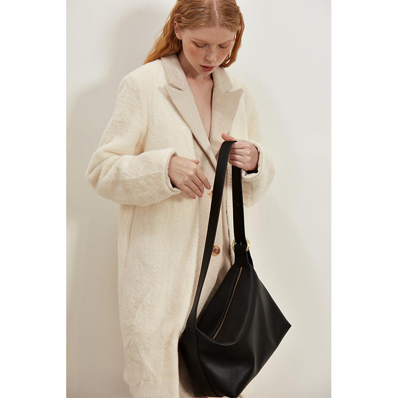 IELGY High-Quality Retro Bag Large-Capacity One-Shoulder Commuter Soft Leather Cross-Body Tote Bag