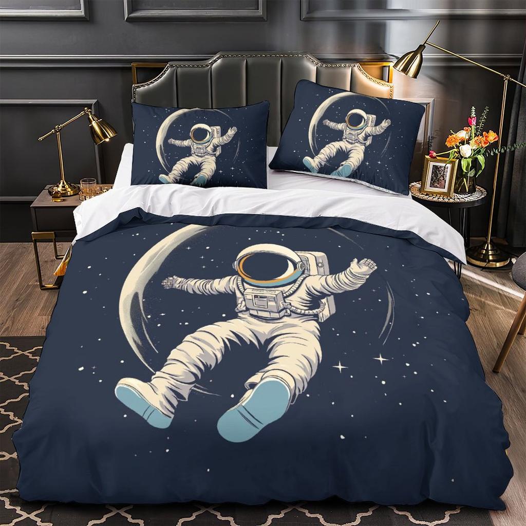 3D Astronaut Bedding Set, Boys Teens, Men's Down Duvet Cover, Pillowcase 2/3pcs, Space and Space Theme Cover, Birthday Gift