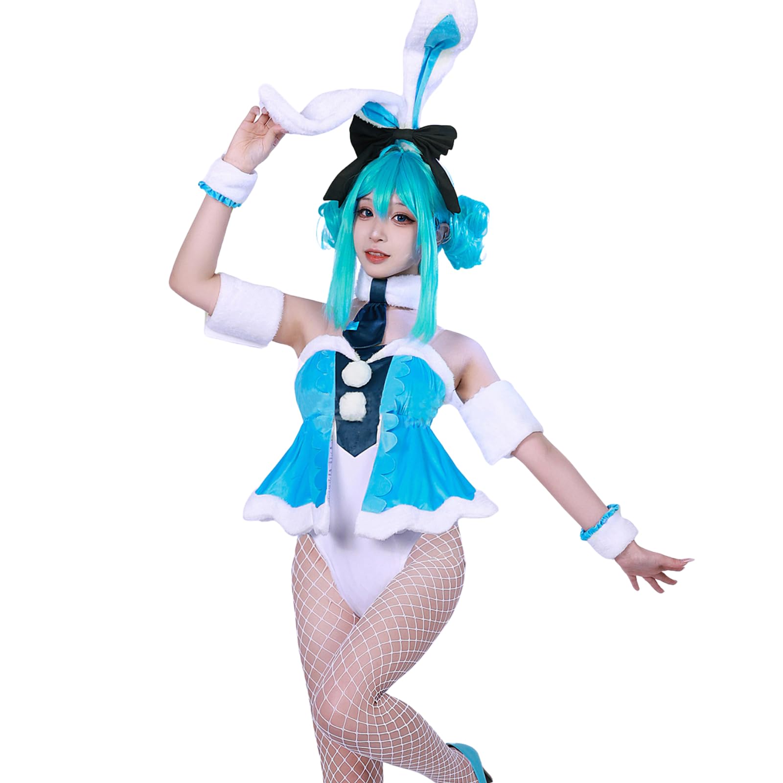 

[Milky Time] Косплей-костюм Vocaloid Hatsune Miku в образе девушки-кролика с париком, женский