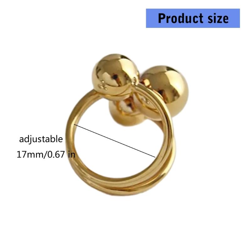 Planet Inspired Adjustable Finger Rings Sturdy Metal Crafted Women Fashion Accessory