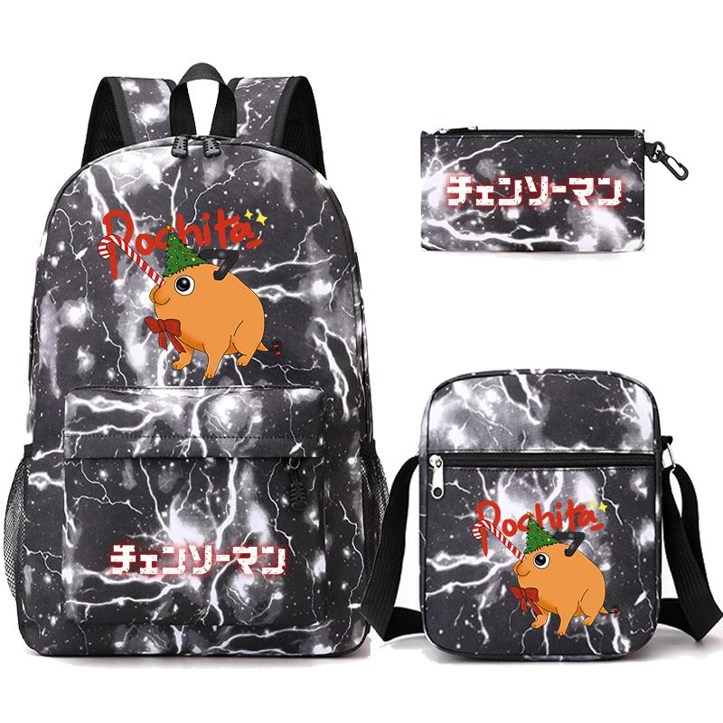 3 Teile/satz Anime Gedruckt Rucksack Sharingan Jugendliche Große Kapazität Cartoon Student Schul Mädchen Zurück Zu Schule Tasche
