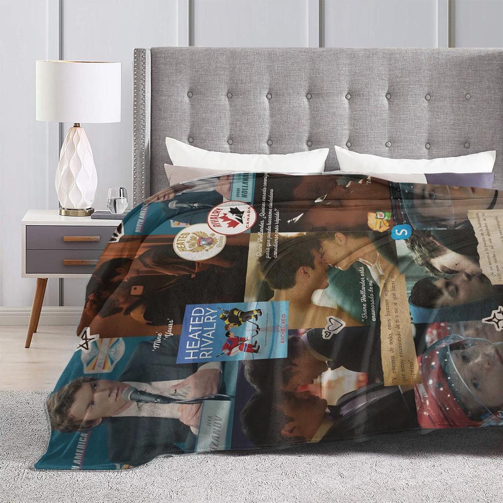 Heated Rivalry Film-Decken Warme Grafische Plüsch-Kuscheldecke für Sofa Sessel Flugzeug Reisen Flanell-Tagesdecke Bettbezug