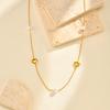 Trendige Herzförmige Stapelbare Halskette mit Imitationsperlen, Goldbeschichteter Edelstahl Damen Halsketten, Party Accessoires Schmuck