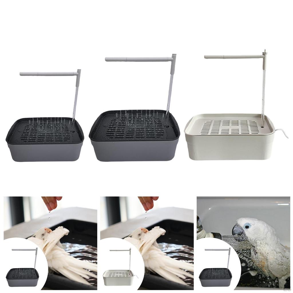 Automatic Bird Bath Tub Shower with Running Water for African Grey