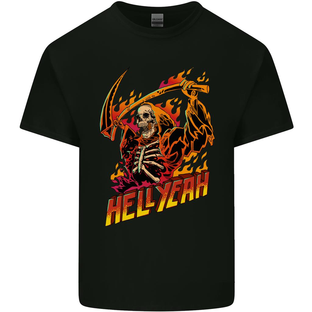 Hell Yeah Grim Reaper Skull Heavy Metal Unisexs Light Cotton TShirt