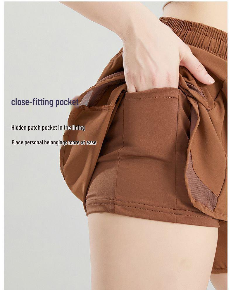 Women's Quick-Dry High-Waist Summer Running Shorts - Breathable, Loose, Anti-Exposure Fitness Pants