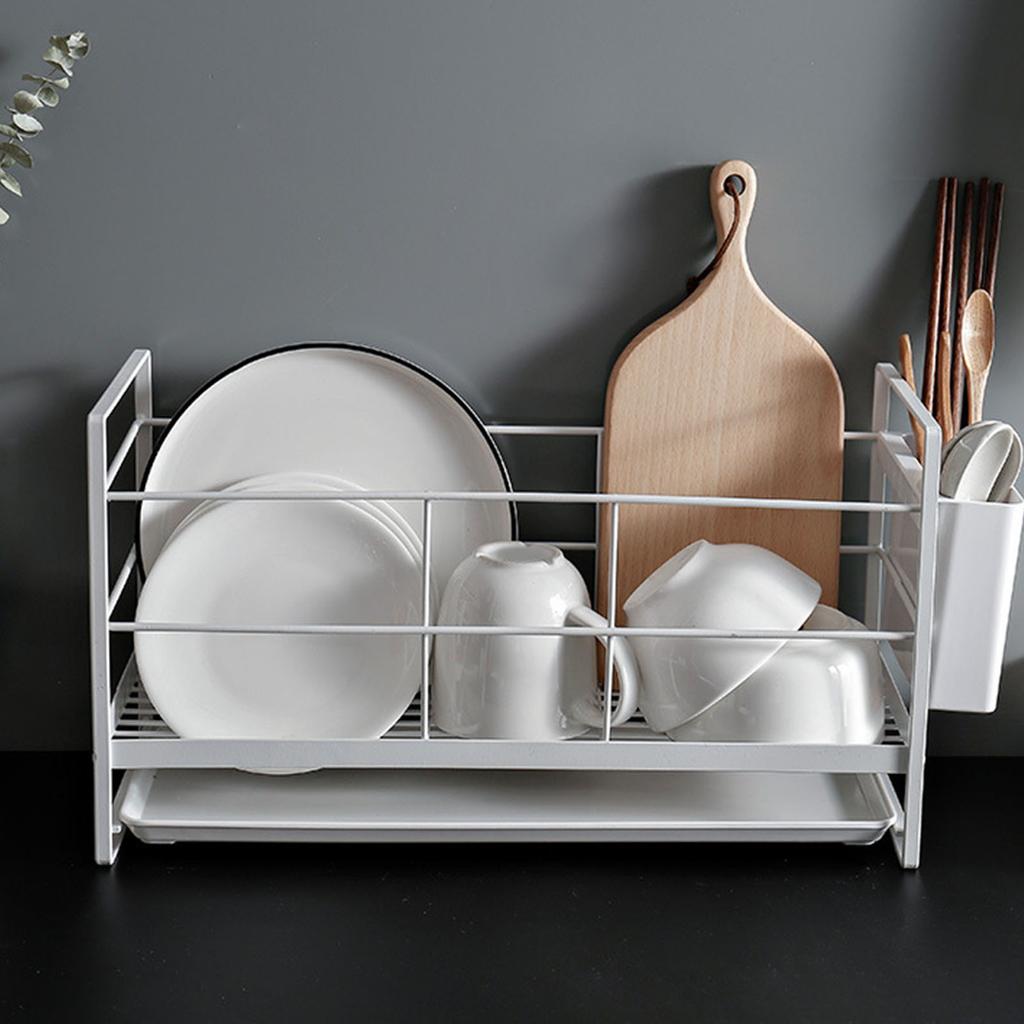 Kitchen Utensil Drainer Metal Drying Holder Household Countertop Storage Rack for Dishes Plates Bowls Spoons
