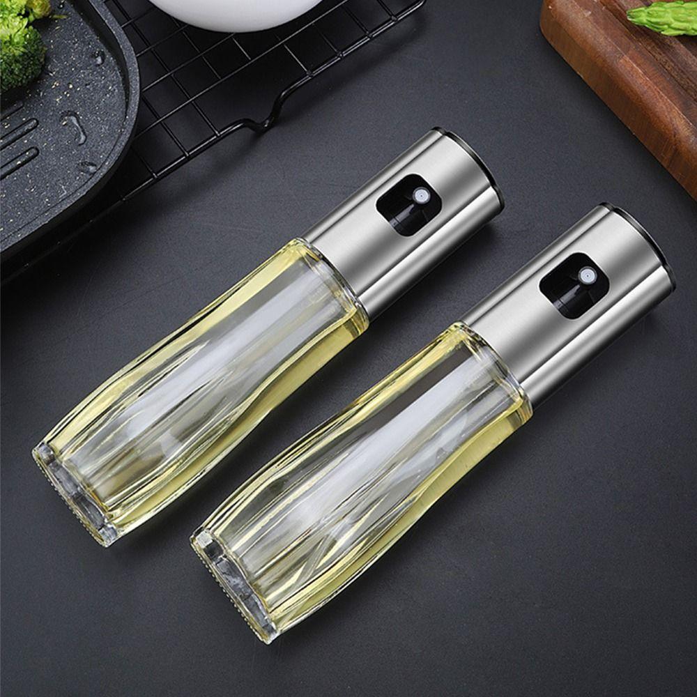 Stainless Steel Glass Oil Sprayer Fine Spray Oil Dispenser Bottle  Cooking Equipment