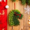 Holiday Horse Decoration Rustic Horse Head Wreath with Ribbon Hand-woven Artificial Branch Equestrian Door Decor Christmas Front