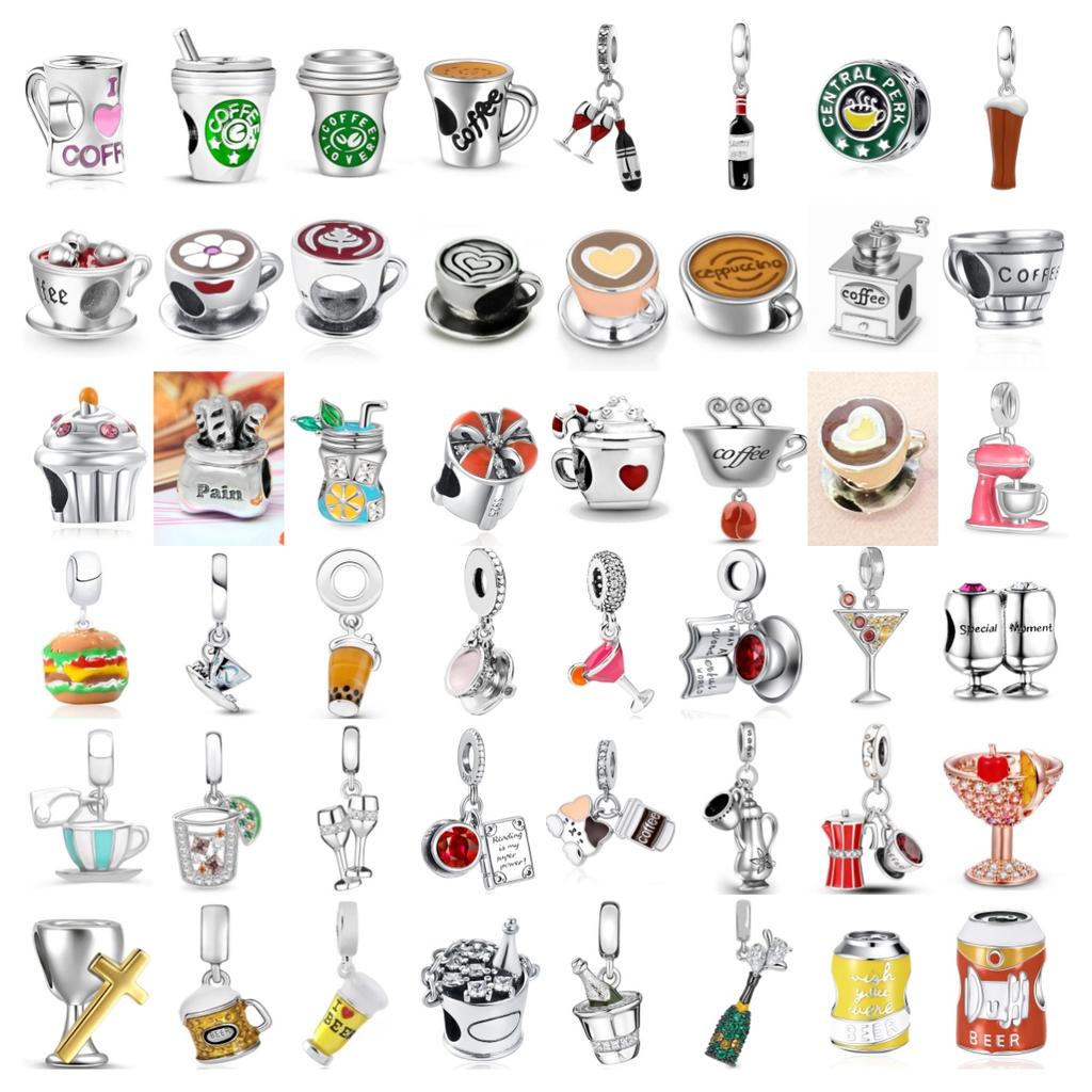 Neuer Kupfer Cocktailbecher Charm Rotweinglas Liebe Bier Kaffee Perle Amulett Passend für Original Armband Frauen DIY Getränkeanhänger Geschenk