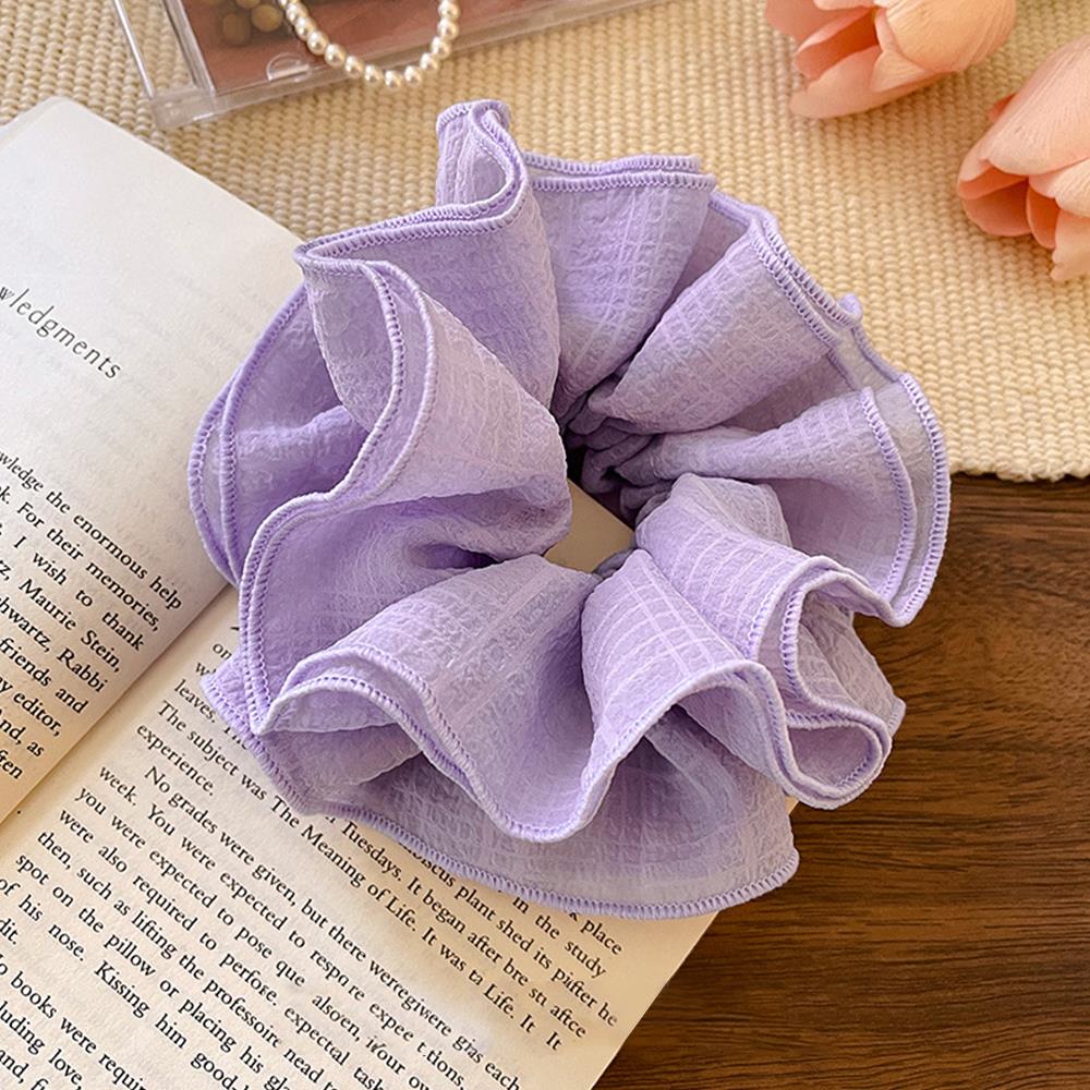 Romantic Ruffles Hair Scrunchies for Women Girls Oversized Hair Ties French Elastic Hair Bands Ponytail Holder Hair Accessories