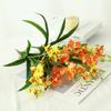 New 2 Fork Artificial Orchid Flower Floral Display Simulation Artificial Faux Plants Pink Fake Silk Flower Home Decor