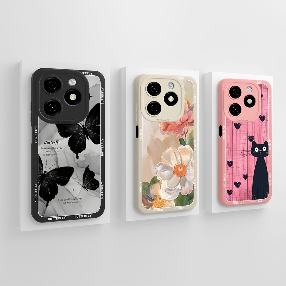 For Tecno Spark 20 Pro Plus 20C Case Creative Cartoon Cover For Spark20 Pro 4G 5G Soft Liquid Silicone Anti Drop Phone Protector