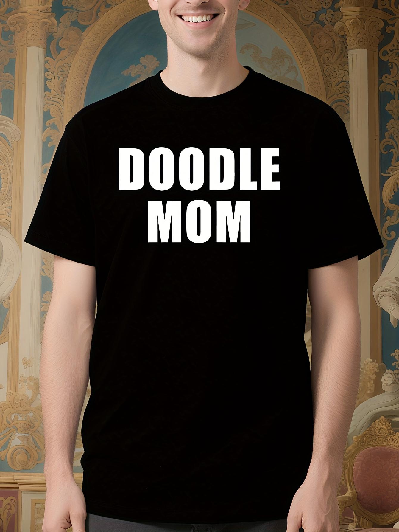 Funny Doodle Mom - Black with White Text T-shirt XS