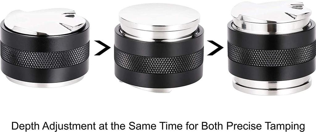 NEOUZA 58mm Coffee Distributor & Tamper 2 In 1, Dual-Head Coffee Leveler Fits E61 Group Machines