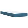 Box Spring Bed with Mattress and Headboard Blue 80 X 200 Cm Velvet
