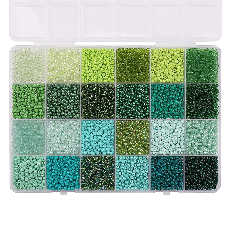 24-compartment seed bead set, 3mm bead material kit for diy bracelet, necklace, and jewelry making