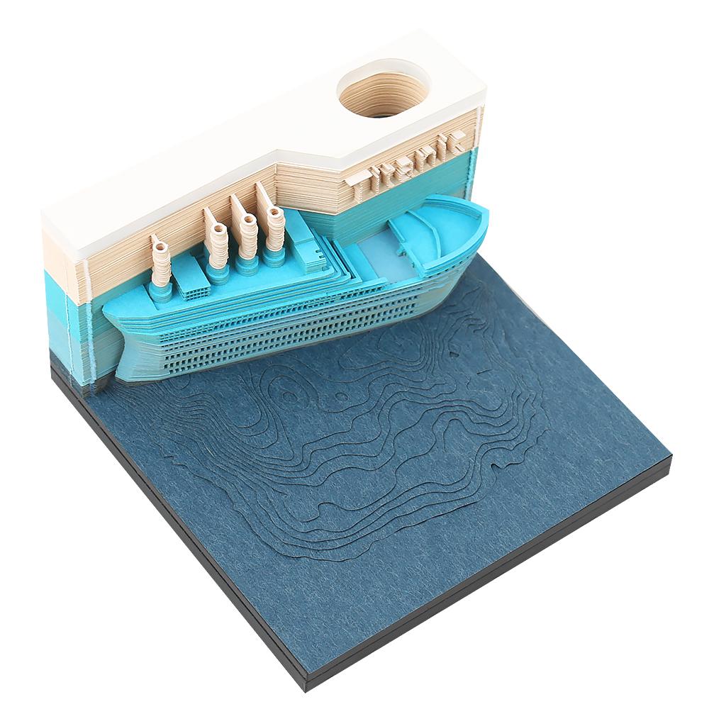 Papier à découper sur mesure créatif pour cadeau d'artisanat, Papier à notes, Décoration de bureau, Bloc-notes 3D Titanic