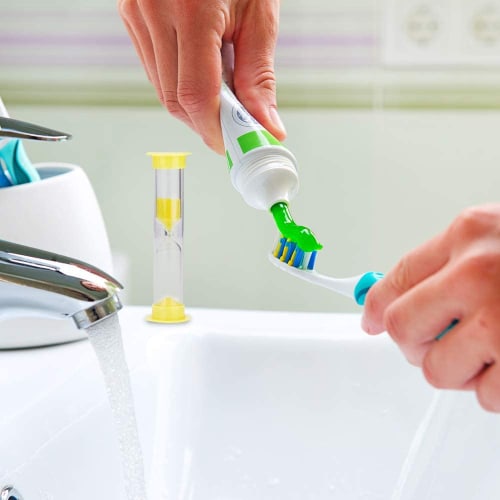 Set of 6 Colorful Plastic Sand Timers with 30 Second, 1 Minute, 2 Minute, 3 Minute, 5 Minute, and 10 Minute Functions for Toothbrushing, Time Manageme