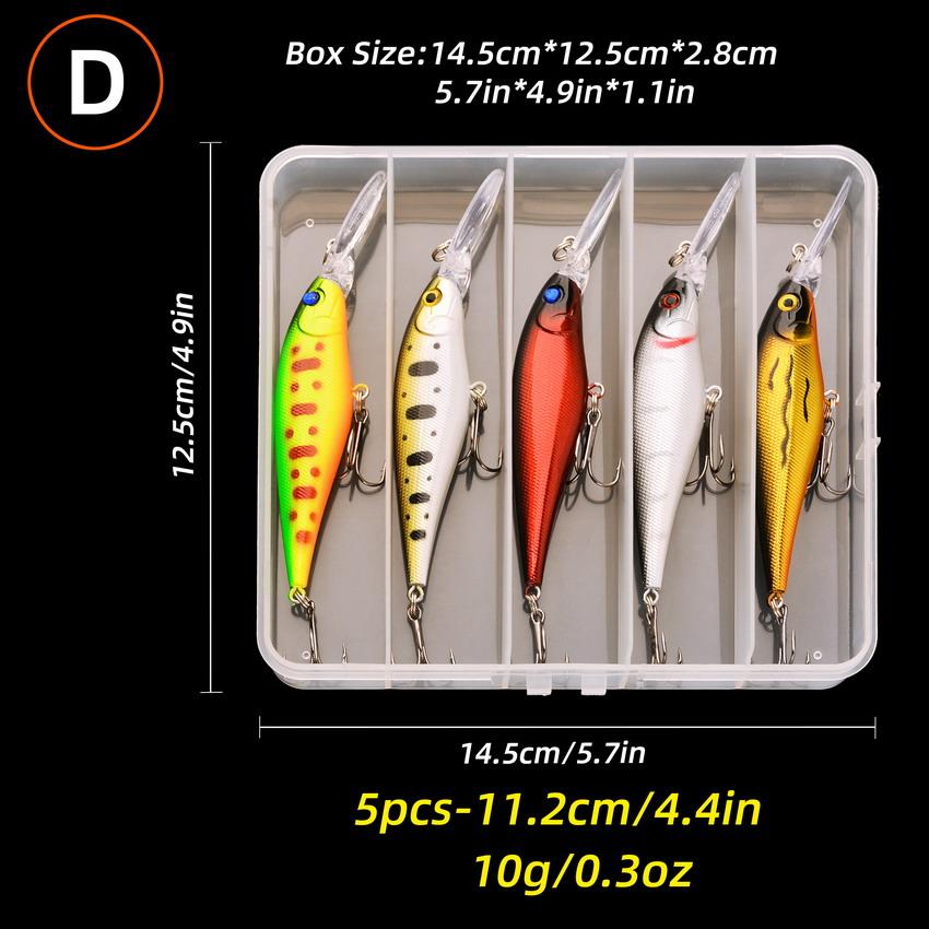 5pcs/box Fishing Lure13.7g/10g Minnow Crankbait Wobblers 3D Eyes Perch Artificial Bait Pike Carp Bait Swim Bait Fishing Pesca