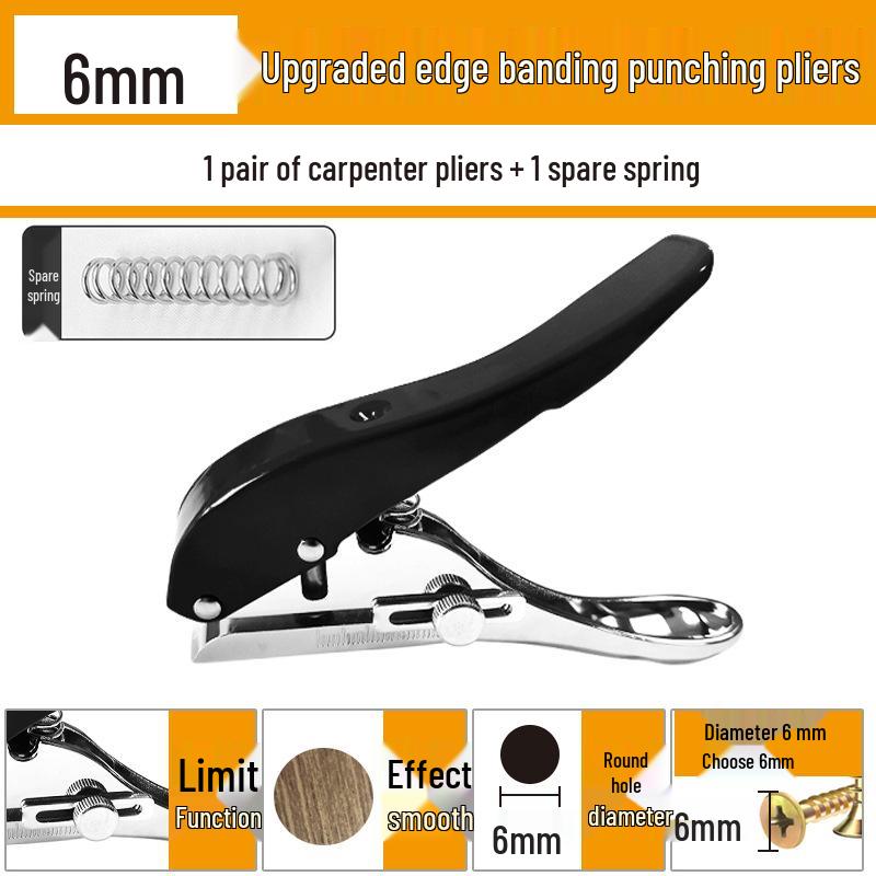 Handheld Round Hole Puncher for Paper, PVC Cards, and Eyelets
