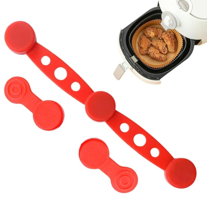 1 Set Magnetic Silicone Buckles for Air Fryers To Maintain Liner Position and Provide Extra Safety In Family Kitchens