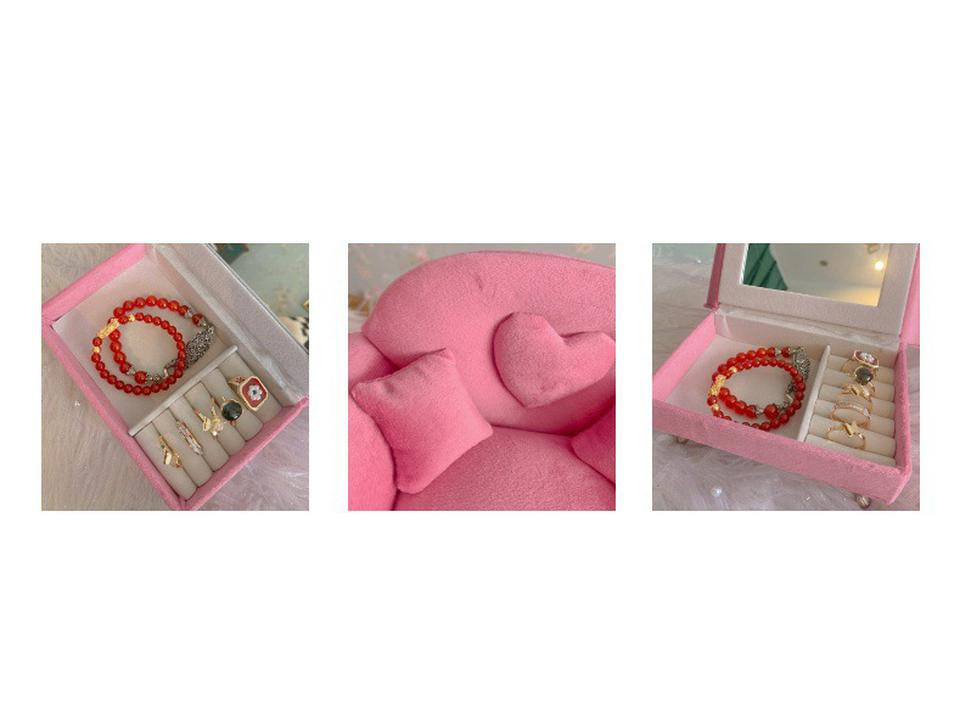 European Style Barbie Doll Jewelry Storage Box for Earrings, Necklaces, and Bracelets