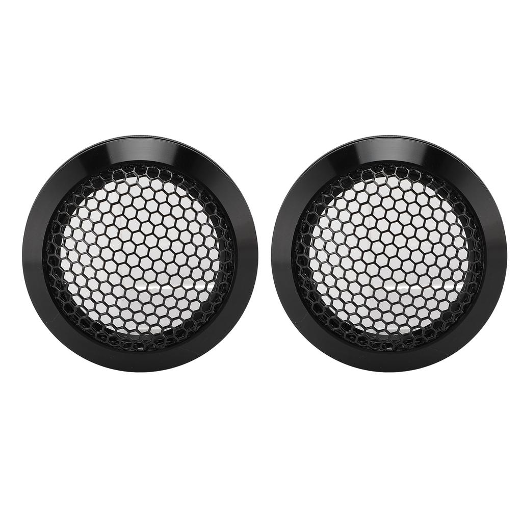 2Pcs Car Speaker Cover Automotive Ceiling Grill Metal Mesh Guard Protector Replacement Round OD 64mm Black