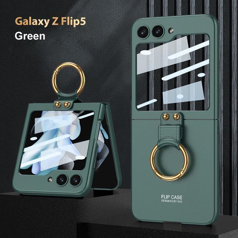 Luxury Case for Samsung Galaxy Z Flip 5  Ring Phone Case for Samsung Galaxy Z Flip 5 Shockproof Cover for Galaxy Z Flip 5 Camera Protection Case