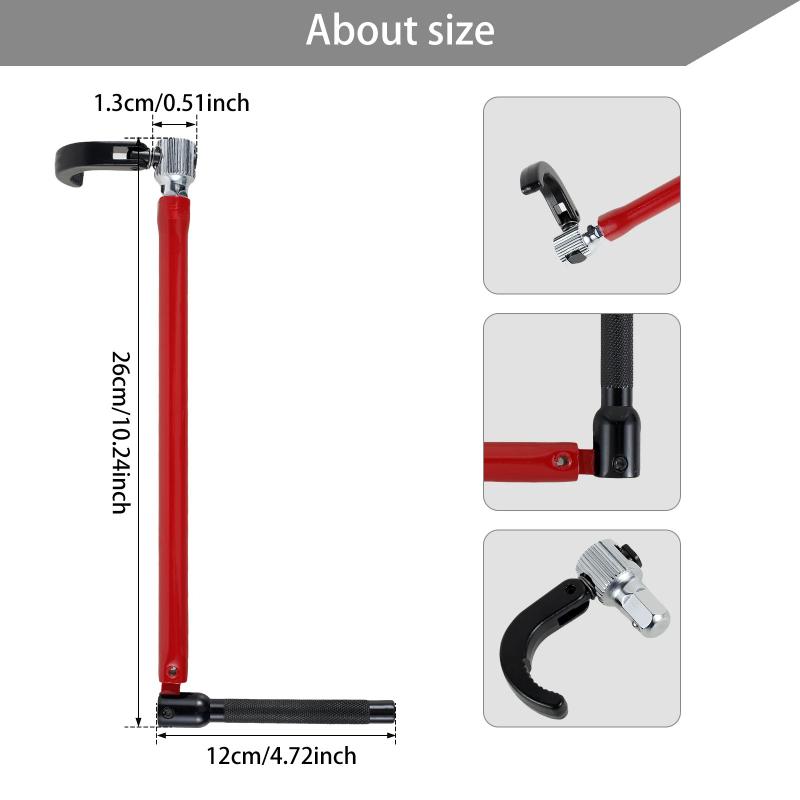 Professional Carbon Steel Faucet Wrench Plumber Tool with 5/6 Sockets and 1 Chuck Tap Back Nut for Sink Basin Installation